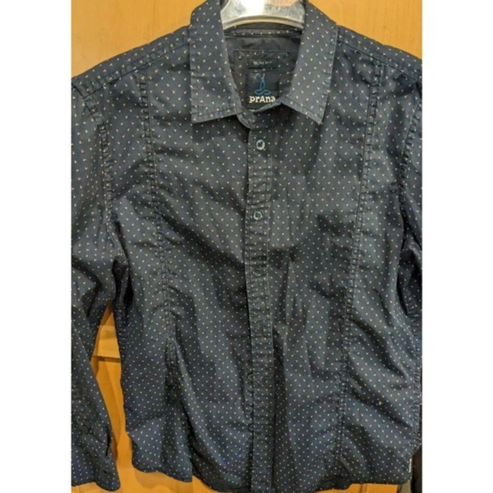 PrAna Mens small Slim Fit Light Weight Long Sleeve‎ Button Down Shirt